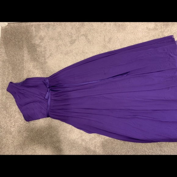Purple 1-Shoulder Strap Bridesmaid Prom Dress Bow - Picture 8 of 8